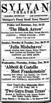 Sylvan Theatre - Dec 23 1948 Ad